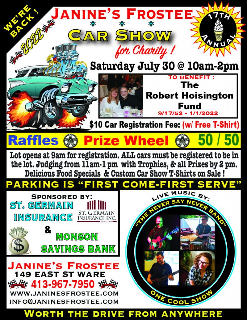 17th Annual Car Show for Charity 2022 @ Janine's Frostee