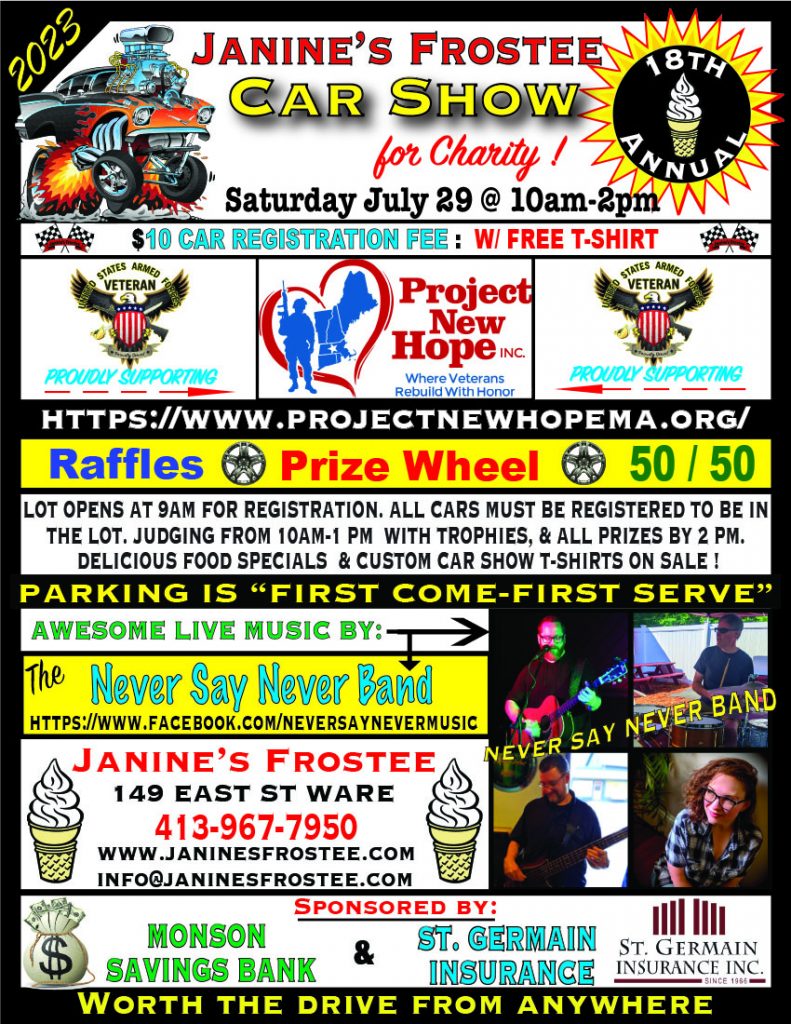 18th Annual Car Show for Charity 2023 @ Janine's Frostee